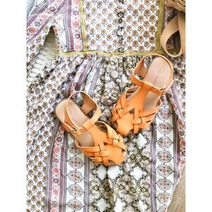 Chasing Butterflies Braided Golden Honey Huarache Sandals 9